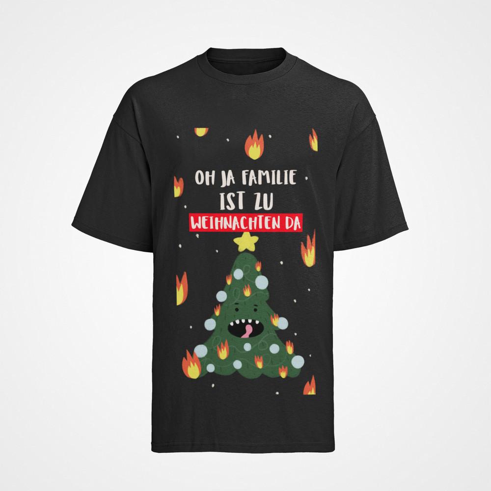 

T-Shirt Bio Baumwolle Merry Xmas Weihnachten Funny Familien Spruch Feuer 2XL