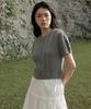 DEHEVE Half Sleeve Cable Knit [Gray]