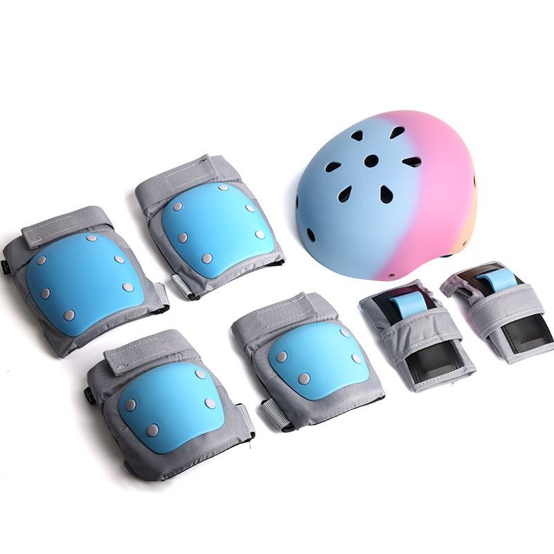 Skateboarding Roller Skating Safety Gear Set Adults Kids Helmet Knee Elbow Wrist Guards Protective Equipment