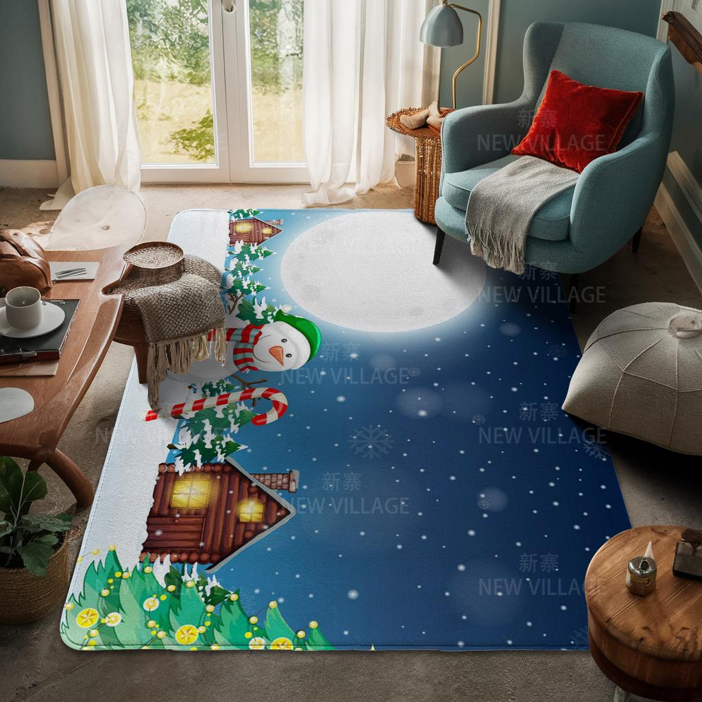 House Entrance Carpet Home Door Mat Living Room Bath Foot Bathroom Non-slip Water Absorption Rugs Bath Merry Christmas Winter