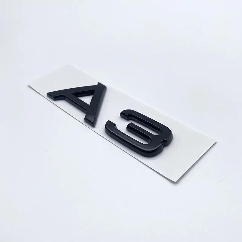 3D Krom Glanssvart ABS TDI TFSI Bil Bakemblem Klistremerke for Audi A1 A3 A4 A5 A6 A6L A7 A8 S3 S6 Q3 Q5 Q7 TT S RS
