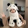 Cute Kuromi Three Piece Hat Set Cartoon Parent Child Melody Fashion Scarf Glove One Piece Hat 3-in-1
