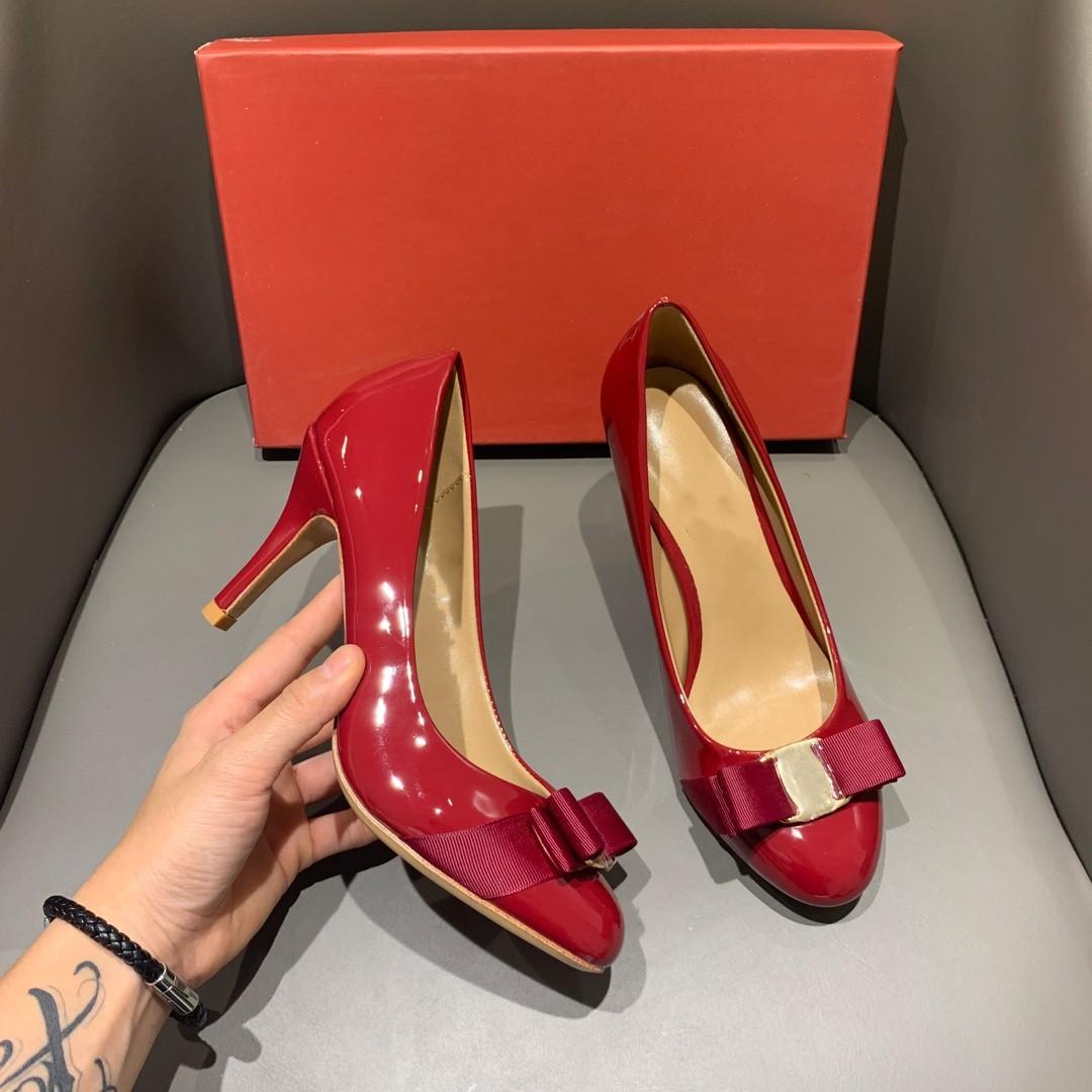 Высокие каблуки бант лакированная кожа европейский и американский темперамент ежедневные — фото 5
