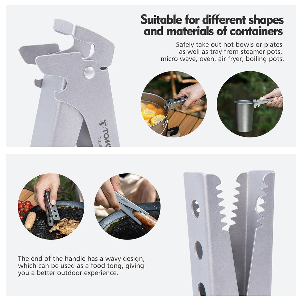 Tytanowy klips do garnka Wielofunkcyjny klips do przyborów kuchennych Odporny na wysoką temperaturę uchwyt na garnek Garnek antypoślizgowy