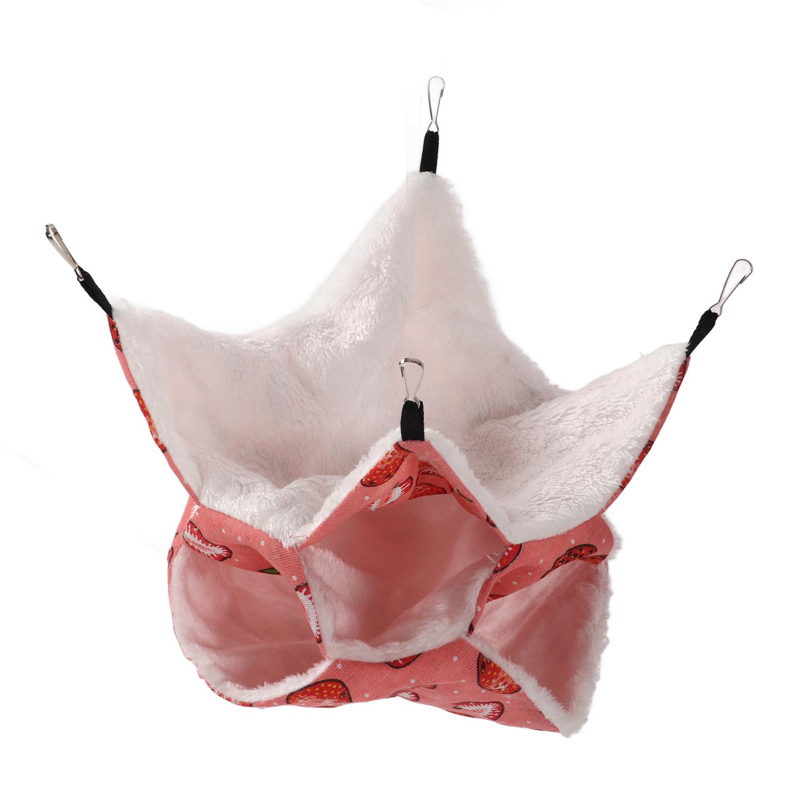 

Клетка для домашних животных-гамак, теплая 3-слойная подвесная кровать для хомяков с металлическими крючками для мелких животных