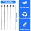 20Pcs Cocktail Picks Stainless Steel, 4 Inch Reble Metal Cocktail Skewers Olive Martini Pick, for Appetizers Bloody Mary Drink Decor, Silver