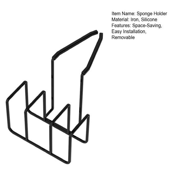 Sink Sponge Holder No Drilling Installation Faucet Sponge Caddy Hanging Organizer for Kitchen And Bathroom Sponge Scouring Pad