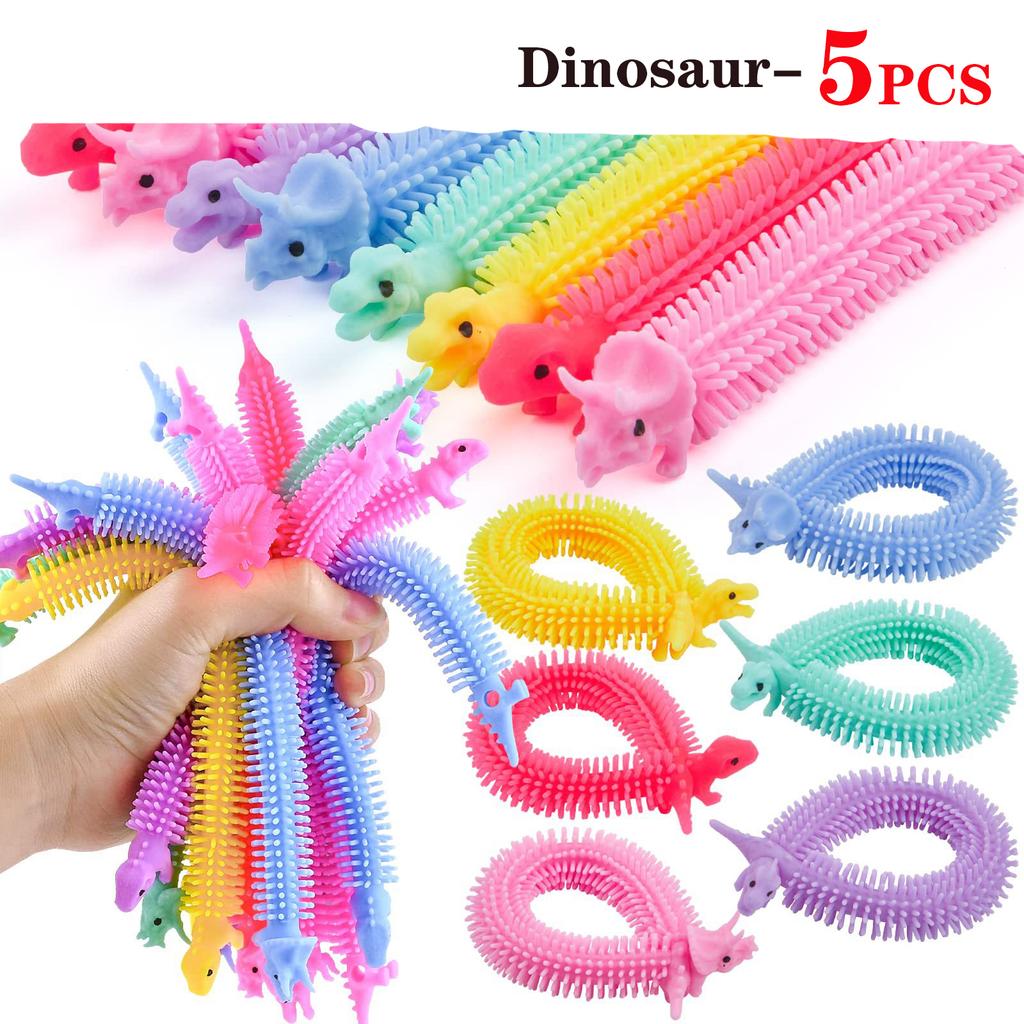 5/30PCS Funny Stretch Sensory Toys Unicorn Caterpillar Dinosaur Alpaca Kawaii Fidget Toys Stress Relief Gifts for Children Adult