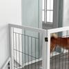 Folding Dog Gate with 4 Panels and Triangular Feet, 280x70 Cm, White