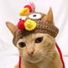 Elastic Cat Turkey Hat Cartoon Cat Cosplay Headwear Cute Pet Knitted Hat  For Cats Puppy