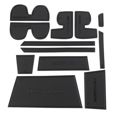 SAWAKAKI Interior Rubber Mats for Suzuki Hustler Door Pocket Mats with Noise Interior Set MR31S/MR41S, Logo, Anti-Slip, Reduction, Dress-Up Parts,