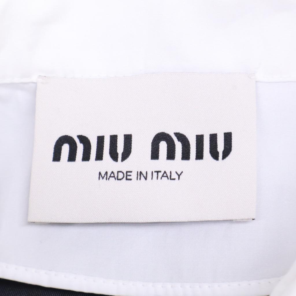 MIUMIU Excellent condition, authentic Japanese domestic model, 24AW MF5491, pinstripe cut-off sleeveless layered top dress 40 Dark navyUsed