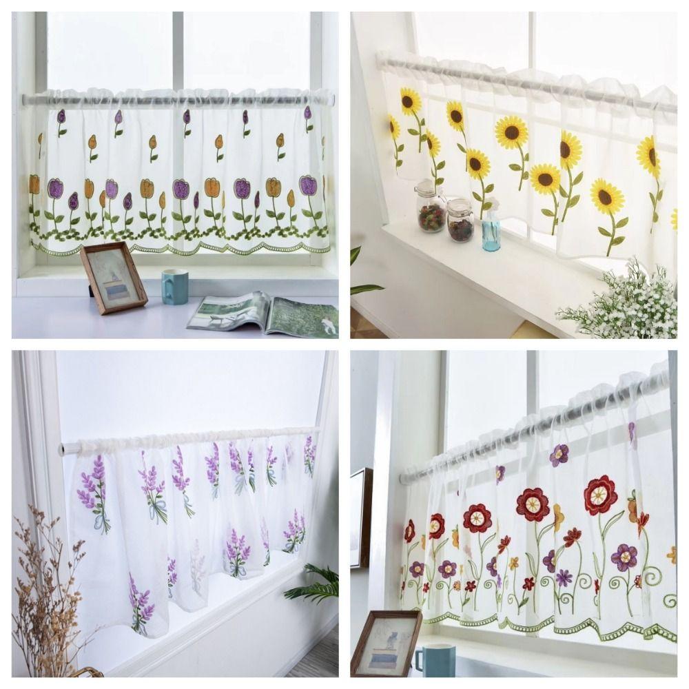 39.4x19.7 Inch Sheer Valance Curtain Window Drape Shades  Living Room Decoration