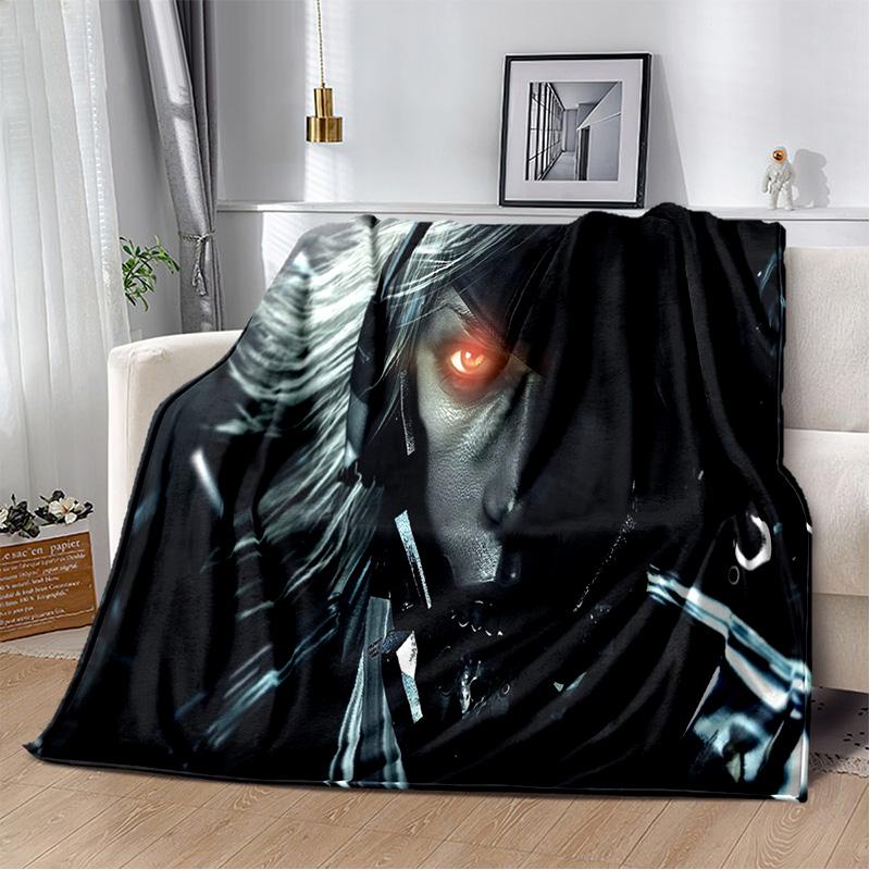 HD Metal Gear Solid Spel Gamer Tecknad 3D Filt, Mjuk Pläd för Hem Sovrum Säng Soffa Picknick Resa Täckfilt Barn