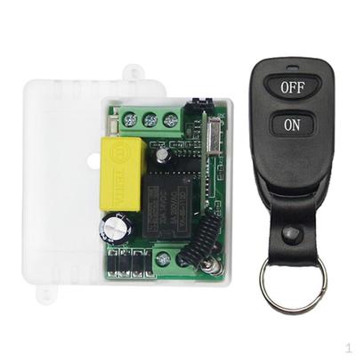 220V 1 Channels Remote Control Switches RF Relay Receiver With Transmitter Black