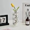 Ästhetische Acryl Silberkugel Vase Moderne Heimdeko Tischornamente Mode Blumengefäß Hochzeitstisch Tischdekoration