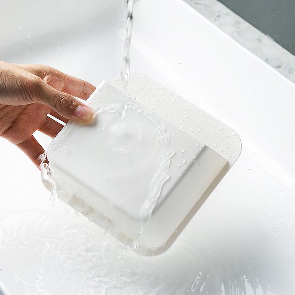 An der Wand montierter Wattestäbchenhalter für das Badezimmer, stanzfreier Aufbewahrungsständer für Toilettenpapier, Aufbewahrungsbox für kosmetische Baumwolle mit staubdichter Abdeckung