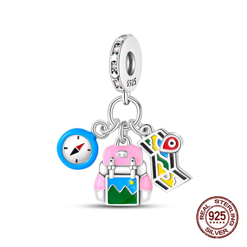 Klassischer Kupfer Eiffelturm Koffer Berühmte Sehenswürdigkeiten Charms Perlen Passend für 3mm Original Armbänder DIY Schmuck Geschenk