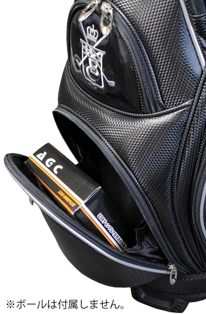 LEZAX British Classic Type Caddy Bag Black x Silver 9.5 BCCB-3460