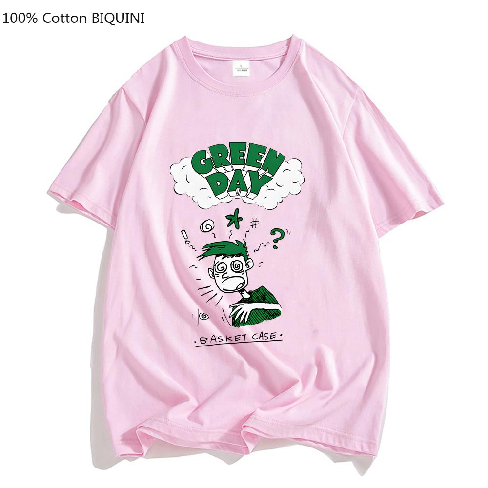 Music G-green Day Rock Band Aesthetic T-shirts MEN 100% Cotton Casual T Shirts Short Sleeve Tshirts Handsome Aldult Tees Fashion