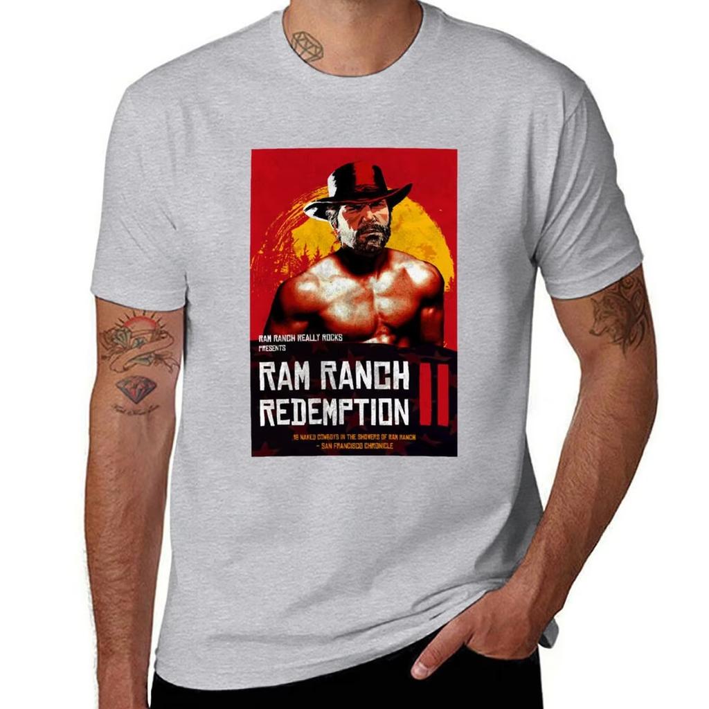2025 new Ram Ranch Really Rocks TShirt oversized boys animal print summer tops black t shirts for men Highquality comfort