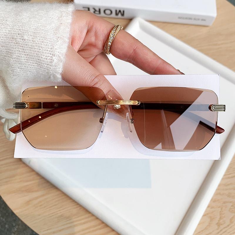 New color-changing sunglasses, frameless trimmed fashion sunglasses, high-intelligence versatile trendy sunscreen glasses