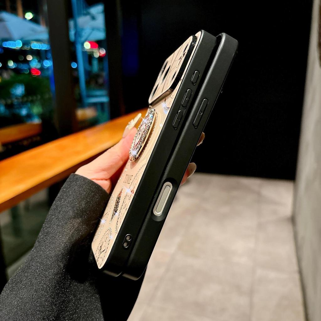 Luksusowe, odporne na upadki etui z uchwytem pierścieniowym dla iPhone 17 Pro Max