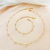 ALTERA Bohemia Handmade Zircon White Flowers Charm Zircon Set for Women Gold Plated Stainless Steel Beads Chain Zircon Beach