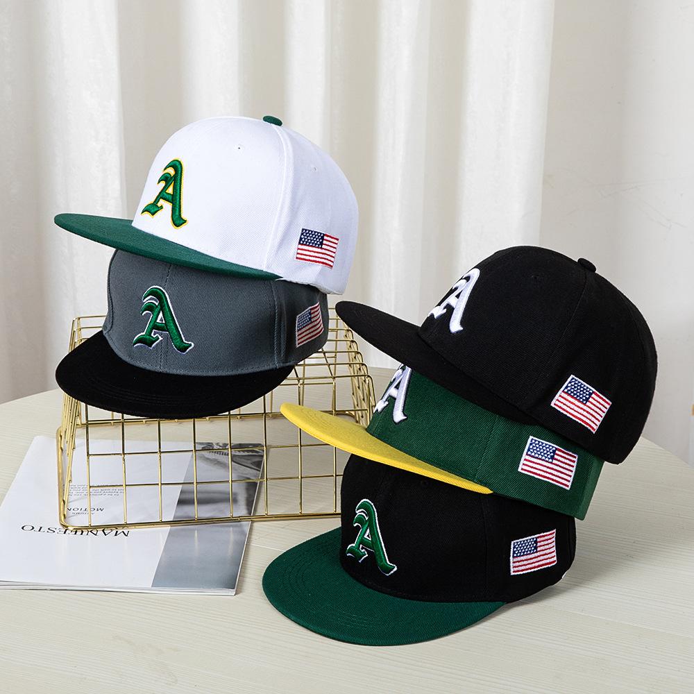 Hip-hop Flat-brimmed Baseball Cap A Letter Three-dimensional Embroidery Outdoor Shading and Sun Protection Young Men's and Women's Hip-hop Trendy Hat
