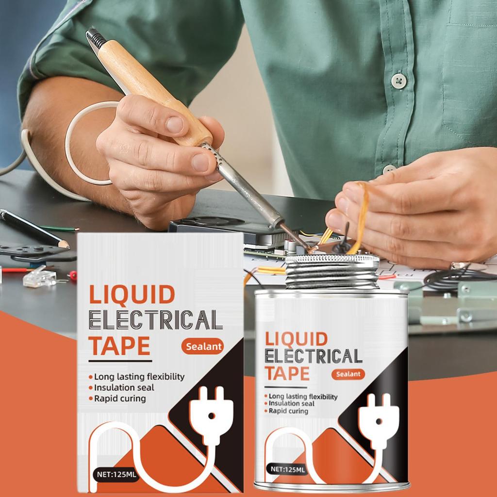 Liquid Electrical Tape 125ml High Temperature Resistant Wire Insulation Liquid Insulation for Cables Automotive Repair