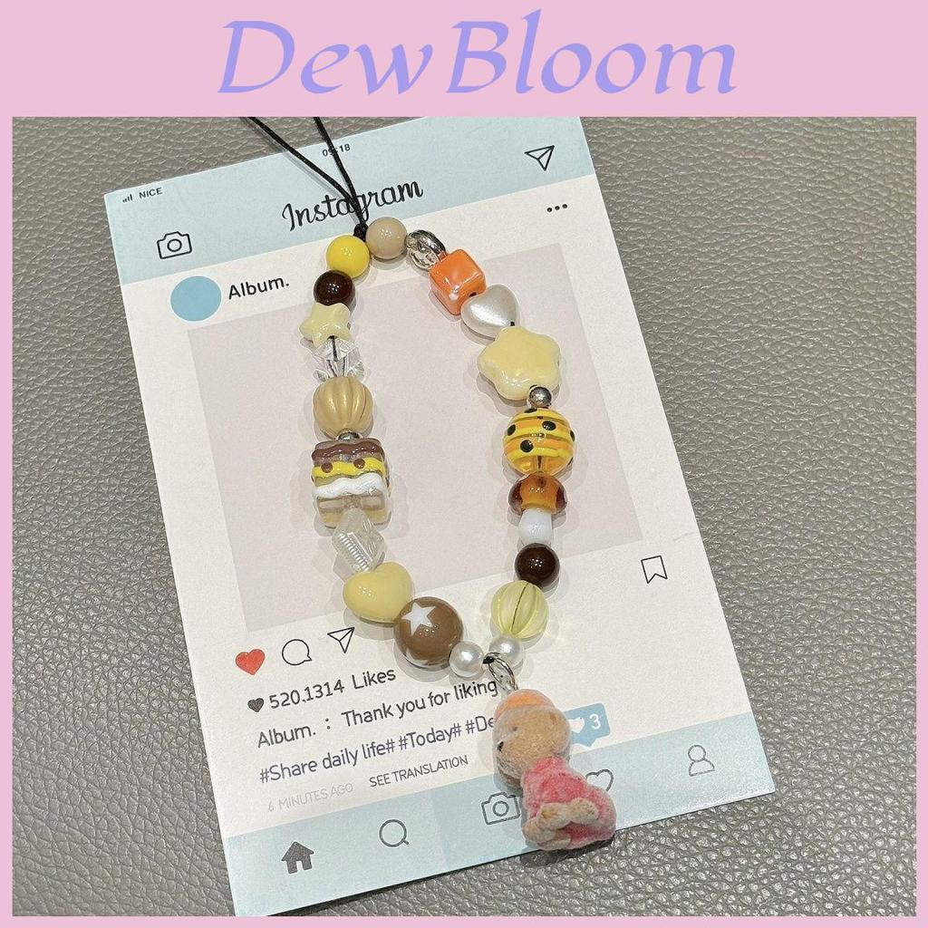 Pvc Puppy Embossed Phone Lanyard With Beaded Chain For Smartphone Accessories