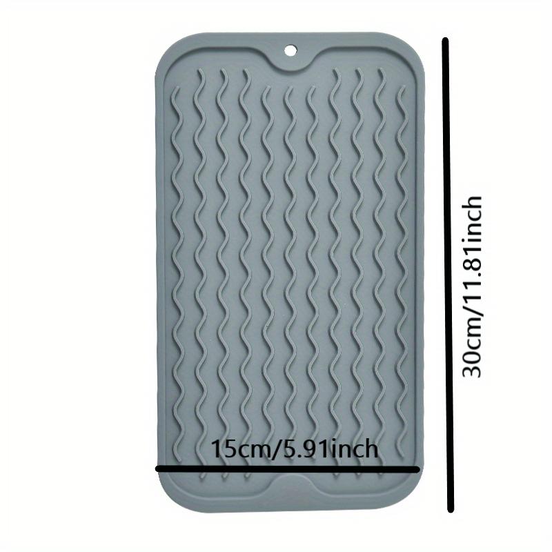 Large Silicone Dish Drying Mat, 30x15cm/ 11.81x5.91inch Foldable Draining Board Mat, Heat-Resistant Drainer Non-Slip Drying Mat