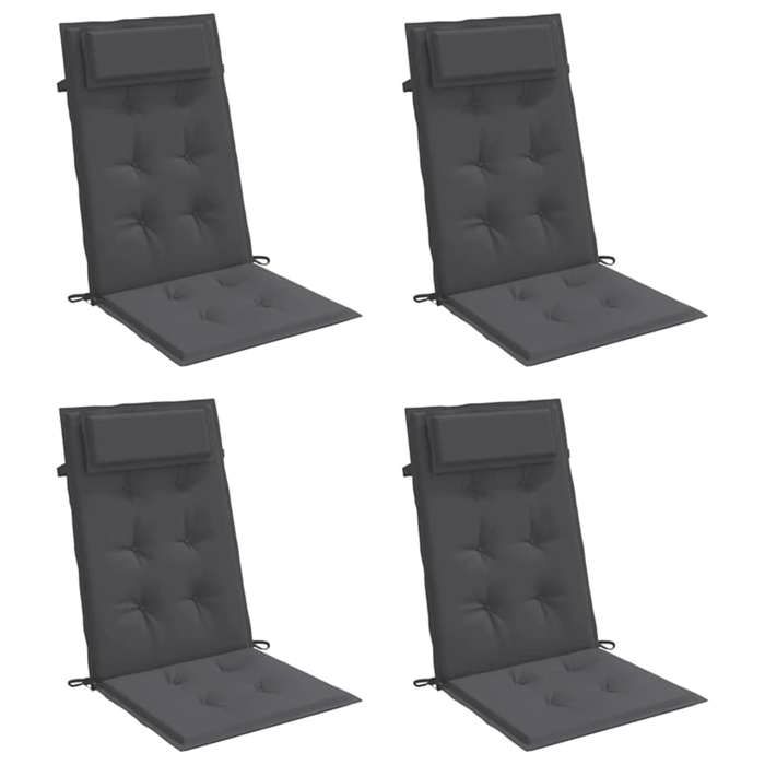 VidaXL High Back Chair Cushions Set of 4 Anthracite, Cushion, Chair Cushion, Seat Cushion 361875