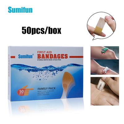 50PCS Band-Aid Brand Flexible Fabric Adhesive Bandages For Minor Wound Care Patch Hemostatic Plaster