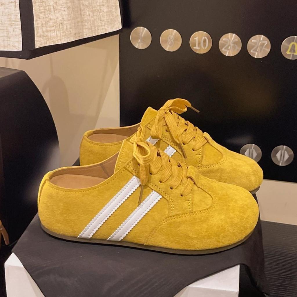 Französische Retro-Trainingsschuhtasche mit dickem Boden, halbe Hausschuhe für Damen, Oberbekleidung, Frühling und Sommer 2025, neu, vielseitig und bequem, Taschenkopf dr