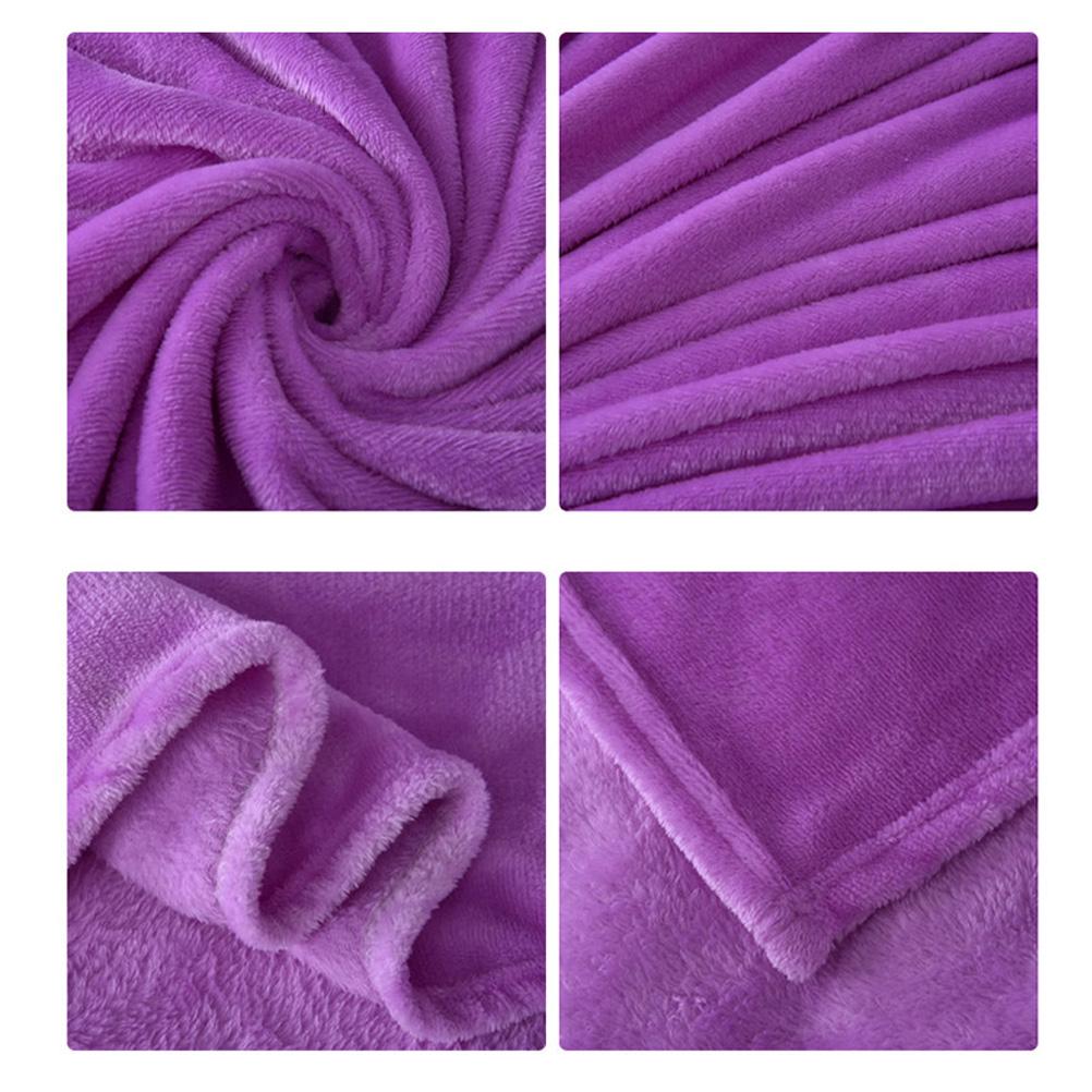 Coral Fleece Blanket 65X93Cm Light Purple Warm Winter Camping Travel Home Use Soft Flannel Blanket