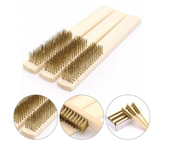 

1~10 шт. Полировка шлифовальная латунная медная проволочная щетка стальная щетка с деревянной ручкой нейлоновая проволочная щетка для ювелирных изделий ржавчина краска