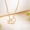 Luxury Double Heart Zirconia Necklace - Elegant and Versatile Jewelry for Women, Perfect for Valentine's Day and Everyday Wear.
