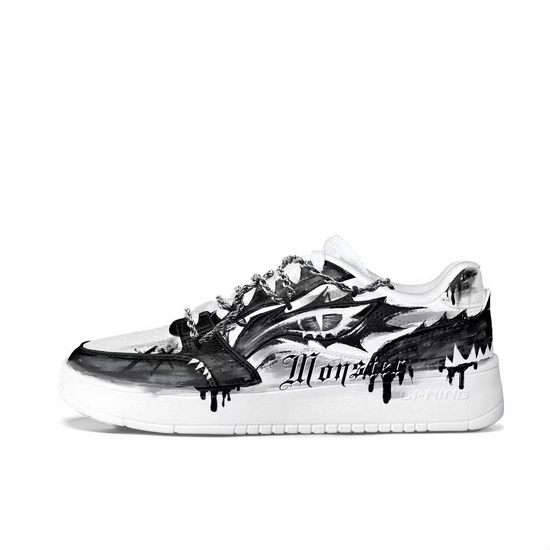 Li Ning Sycee Устойчивые к истиранию Нескользящие Устойчивые к истиранию Нескользящие Низкие Скейтбордические кроссовки Мужские AGCT339-6(Команда613-) 41.5