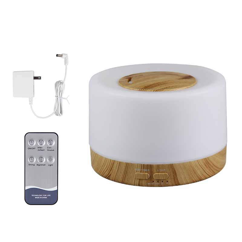 500ML Aroma Humidifier Ultrasonic Cool Mist Diffuser with Colorful LED Light Wood Grain Scent Diffuser for Bedroom Home Office
