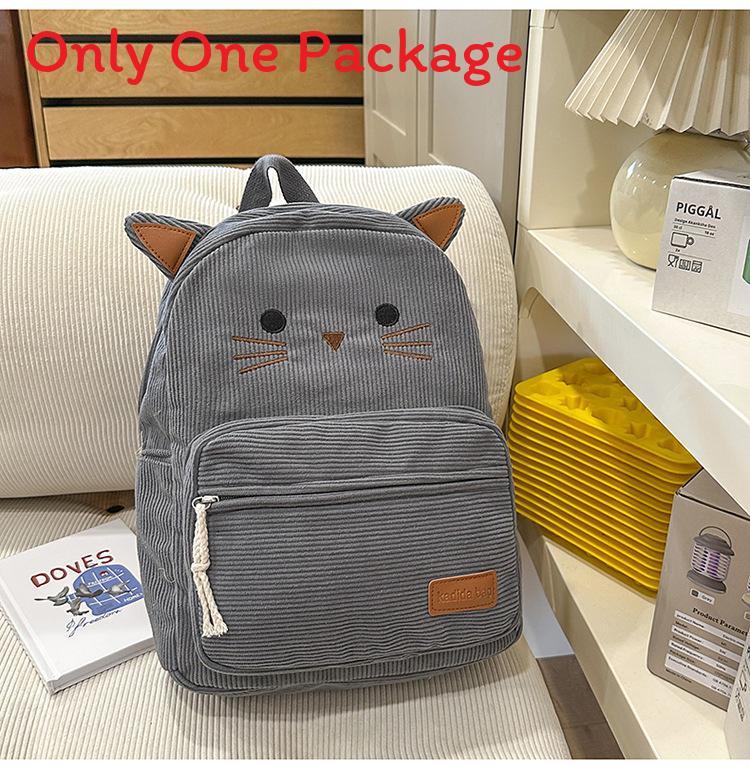 Cute Cat Cartoon Backpack For Girls And Boys With Pu Material For School And Travel