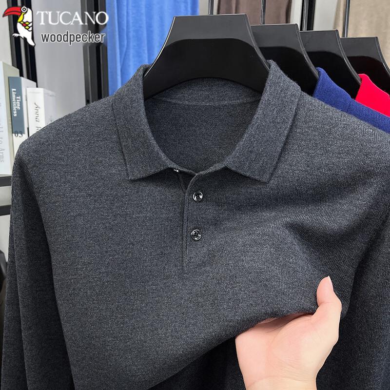 TUCANO Men's Wool Blend Long-Sleeve Polo Shirt