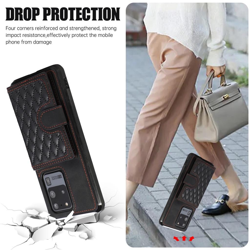 Phone Case for Samsung Galaxy S20 Ultra Card Holder TPU+PU Leather Kickstand Phone Cover