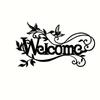 Cross-Border Ferrous Metal Welcome Sign - Creative Wrought Iron Wall Decor for Garden or Home