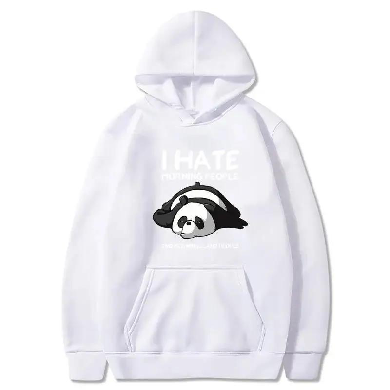 Lazy Panda I Hate Morning People Printed Hoodie Men's and Women's Casual Sports Shirt Harajuku Warm Top Autumn/Winter Hoodie