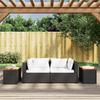Vidaxl Stoliki Ogrodowe, 2 Szt, Czarne, 55X34X37Cm, Rattan Pe I Drewno