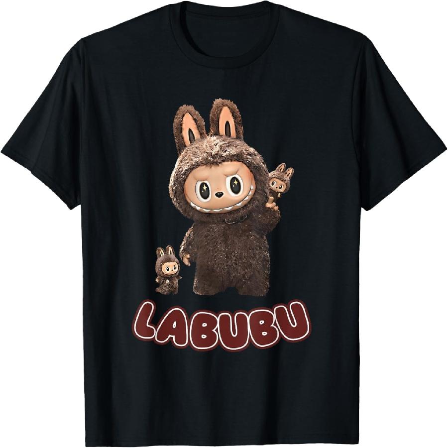 Lustiges Labubu Süßes Labubu Die Monster Braunes Meme T-Shirt