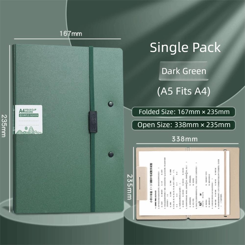

A4 To A5 Folding Board Folder Portable File Contract Folders New Foldable Folders Gifts зелений