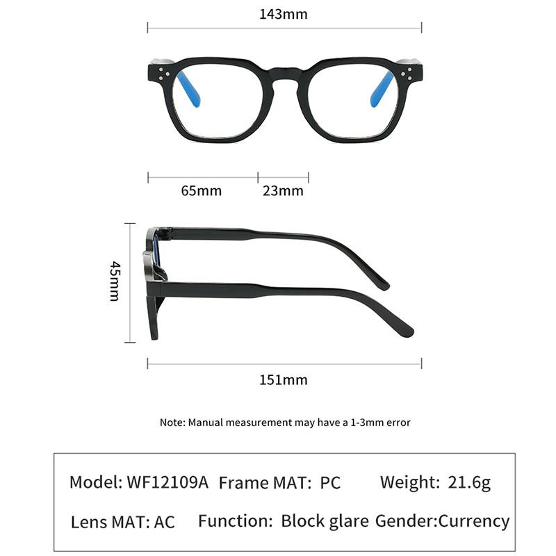 Simple Square Plastic Flat Light Glasses for Men and Women Fashion Trend Anti Blue Light Reading Eyewear