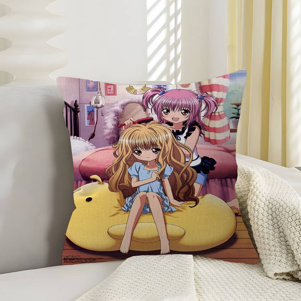 Shugo Chara Anime Pillow Covers Cartoon Sofa Decorative Home Doublesided Printing Short Plush Cute Cushion Cover